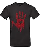 Smilo & Bron Herren T-Shirt mit Motiv Hand of Zombies Bedruckt Schwarz Black L
