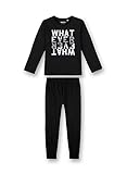 Sanetta Jungen Schlafanzug lang schwarz Pyjamaset, super Black, 164