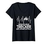 Damen Traktor Landmaschine Bauer Trecker T-Shirt mit V