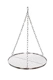 Grillrost 50 cm Edelstahl für Schwenkgrill 3 Bein BBQ Grill Rost mit Kette 14 mm Stabab