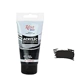 Acrylfarbe 75 ml Farbe Schwarz | Acryl zum Malen | Künstlerbedarf für Acrylmalerei | Acrylfarben Wasserfest | Acrylfarbe Kü