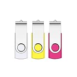 64GB 3.0 USB Stick, SRVR 3 Stück Speicherstick USB-Flash-Laufwerk Mehrfarbig Memory Stick Datenspeicher USB 3.0 mit Kappe LED Anzeige Schlüsselb