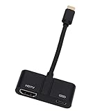 Sorandy USB C auf HDMI Adapter, USB C auf 4K HDMI + USB C PD Ladeadapter, 2-in-1 USB C 4K HDMI Adapter für HDTV/Projektor/für IOS/Windows/Android/Linux