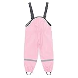 Zilosconcy Regenhose Kinder Unisex Wind-und wasserdicht Buddelhose mit Hosenträgern Atmungsaktiv Matschhose Streifen Fahrrad Regenbekleidung mit reflektierenden Regenmantel Für Kinder 74-140cm S