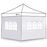 Sekey 2 Seitenteile Seitenwände für Pavillon 3×3m mit Fenster, ohne Reißverschluss, Wasserdicht für Festzelt, Partyzelt, Weiß