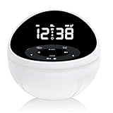 YPZ LED Wake Up Licht Wecker, FM Radio Snooze Doppelwecker Bunte Lichter, Einstellbare Helligkeit, Touch-Funktion Uhr R