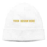 Jingliwang Personalisierbare Beanie-Mütze für Männer und Frauen, personalisierter Text, Logo, Totenkopf-Mütze, weiß, O