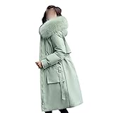 KeYIlowys Mittellange Two-Wear Pie Overcoming Damen Winter Wattierte Jacke Damen Pelzkragen Kapuzen Daunen Wattierte Jacke D