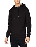 Urban Classics Herren Kapuzenpullover Basic Sweat Hoodie, einfarbiger Kapuzensweater mit Känguru Tasche, Kapuze verstellbar - Farbe black, Größe M