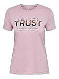 ONLY Damen ONLKITA Life REG S/S Half SEQ TOP JRS T-Shirt, Dawn Pink/Print:Trust, XS