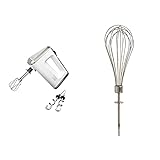 KRUPS Handmixer 3 Mix 9000 GN9001 (500W, stufenlose Geschwindigkeiten mit langsamem Start + Turbo- & Auswurftaste) Weiß & XF906D Edelstahl-Schneeb