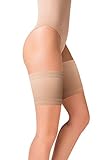 Gabriella Satin Oberschenkelband, XS-4XL Plus Size, verhindert Scheuern, Selbsttragend, Komfortabel | XL/XXL | BEIGE
