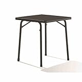 Sieger 211/G Garten-Klapptisch mit mecalit-Pro-Platte 70 x 70 cm, Stahlrohrgestell eisengrau, Tischplatte Schieferdek