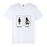 FAKDR Unisex 3D-Druck My Wife T-Shirt Halber Ärmel,Geeignet Für Männer, Frauen,Erwachsene Rundhals-T-Shirt,Sommerkleidung,Freizeitkleidung,Weiß,XXXXL