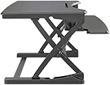 SpassWay HVS-B02 2in1 Schreibtischaufsatz Höhenverstellbar Stehpulte mit Gasfeder Rille und abnehmbarem Tastaturhalter für PC Computer Laptop Geeignet für Zwei M