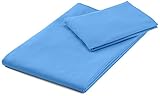 Amazon Basics Mikrofaser Sporthandtuch-Set (1 Badetuch & 1 Handtuch), Blau, 140 x 70 cm (Badetuch) 80 x 40 cm (Handtuch)