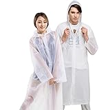 AOBETAK Regenponcho Wiederverwendbar Lang für Damen Herren,2 Stück Tragbar Regenjacke Atmungsaktiv Regencape Wasserdicht Regenmantel für Reisen,Festival,Wandern (EVA),Transp