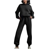 VESNIBA Trainingsanzug für Damen, Tik-Tok Damen Jogginganzug Sweatshirt-Jogginghose Sportanzug Sportswear Hausanzug Freizeitanzug Hosenanzug Fitnessanzug Running Sportswear Tops-Hosen S