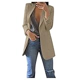 MAELKDS Blazer Damen Elegant Langarm Business Anzug Revers Langarmshirt Slim Fit Bluse Einfarbig Mantel Mit T