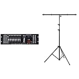 Showlite Master Pro 192 Kanal DMX Controller (zur professionellen Lichtsteuerung, max. 240 Szenespeicher) & LS250 Lichtstativ mit Quertraverse (1,10m-2,50m, max. Traglast: 30 kg)