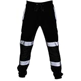 BaZhaHei Herren Reflektierend Arbeitshose Outdoor Fitness Laufen Hosen Arbeitshose Sicherheit Hosen Sporthose Freizeithosen Jogginghosen mit Reflek