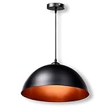 Schramm Retro Hängeleuchte in schwarz innen Gold Deckenleuchte Pendel Lampe Vintage für Wohnzimmer Esszimmer R