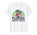 Surfbrett Delray Beach FL Retro Sonnenuntergang Trendy Delray Florida T-S