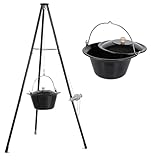 Momboo Ungarischer Gulaschkessel mit Dreibein 10 L, Kesselgulasch Topf Gulaschtopf Dreibein mit Kessel, Kann Mahlzeiten für 6-10 Personen zub