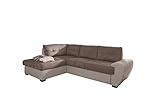 Cotta Otm-2 Ecksofa, Sitz+Rücken Strukturgewebe soft, 100% Korpus Kunstleder PU, 64% Polyurethan, 25% Polyester, 11% Baumwolle, 174 x 244 x 88 cm, taupe/hell beig