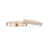 KnSam Ring, Ring Gold Männer Elegant 18 K Gold 750 Verlobung Ring Gold Ring Band Verlobung Mit Diamant Ringe Paarpreis Kostenlos G