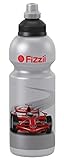 Fizzii Kinder- und Freizeittrinkflasche 600 ml (auslaufsicher bei Kohlensäure, schadstofffrei, spülmaschinenfest, Motiv: Rennwagen)