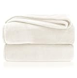 heimtexland ® Premium Flanell Kuscheldecke XL Super Soft Fleecedecke Sofadecke Überwurf Decke Öko-tex Typ380 Creme 200x150