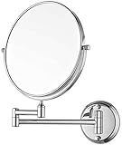 Kosmetischer Waschtischspiegel Make-up Spiegel Badezimmerspiegel Badezimmer Falten 8inch Doppel Metall kreisförmigen Kreativspiegel 10-mal-Vergrößerung LED Eitelkeitspieg
