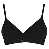PUMA Womens Sparkling Women's Triangle Top-Bralette (1 Pack) Padded Bra, Blue/Black, M