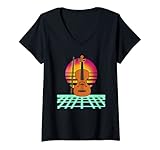 Damen Violine Vaprowave T-Shirt mit V