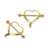 lijun 2pcs Nippel Piercing Frauen Lady Sexy Antiallergy Herzform Bars Ring Schmuck