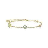 Thomas Sabo Damen Armband mit Buntbesetzten Symbolen 925er Sterlingsilber 750er Gelbgold Vergoldung mit Zirkonia, A2039-488-7-L19V