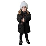 MRULIC Kleinkind Baby Winterjacke Windjacke Outdoor Fleece Wolle Oberbekleidung Dicke Warme Winddichte Mantel Kleidung Jacke MäDchen Geburtstag Geschenk(Schwarz,130)