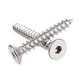Selbstschneidende Schrauben M3 M4 M5 M6 Senkkopf Sechskant-Blechschraube Flachkopfschrauben Edelstahl 304 (Farbe : M5 (10Pcs), Size : 20mm)
