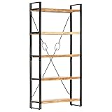 YOPOTIKA 5-Tier Holz Bücherregal Bücherregal Lagerregal Regale Display Pflanzenblume, Stand Bücherregal für Home Office Bücherregal 5 Fächer 90 x 30 x 180 cm Massivholz Ak