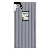 KUAIE Verdickte Wärmedämmungstür Wasserdichter Winddichter Türvorhang aus Baumwolle Dicker Winter-Baumwollvorhang mit Transparentem Fenster (Color : Gris, Size : 1.4x2.2m)