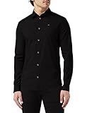 Tommy Jeans Herren Original Stretch Langarm Slim Fit Freizeithemd Schwarz (TOMMY Black 078) X-Larg