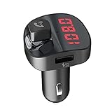 Huan store 4 in 1 Auto Bluetooth 4.2 Freisprecheinrichtung Dual USB Telefonsenderspannung. Tf. Audio-Datenträger-Ladegerät-Empfänger-Stereo-Karten-Tester B8B7 (Color Name : Black)