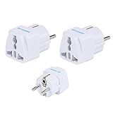 2X Reisestecker Steckdosenadapter Weltweit (USA/UK/China/Janpan/Australien/EU/Italien/Schweiz) zu EU (Deutschland/ Franchise) Schuko Stecker Adapter, Universal Reiseadapter Stromadap