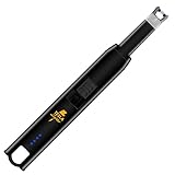 TESLA Lighter T07 Lichtbogen-Feuerzeug, elektronisches USB Stabfeuerzeug, Single-Arc Lighter, wiederaufladbar Schw