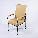 NRS Healthcare Stuhl mit hoher Rückenlehne, höhenverstellbar, ohne Flügel, groß, cremefarb