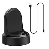 Simpeak Ladegerät Kompatibel für Samsung Gear S3, 2 in 1 Dock-Stationen Ladestation mit USB-Kabel Kompatibel mit Samsung Gear S3 Frontier/Classic - Schw