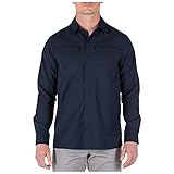 5.11 Tactical Herren Freedom Flex Langarmshirt Polyester Stretch RAPIDraw Knopfleiste Style 72417 Peacoat Larg