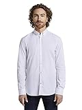 TOM TAILOR Herren Hemd mit Muster 1008320, 20000 - White, XXL