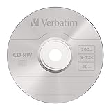 Verbatim 1795079 CD-RW 700 MB I 10er Pack Spindel I CD Rohlinge beschreibbar I 12-fache Brenngeschwindigkeit mit langer Lebensdauer I leere CDs I Audio CD Rohling rewritable I CD